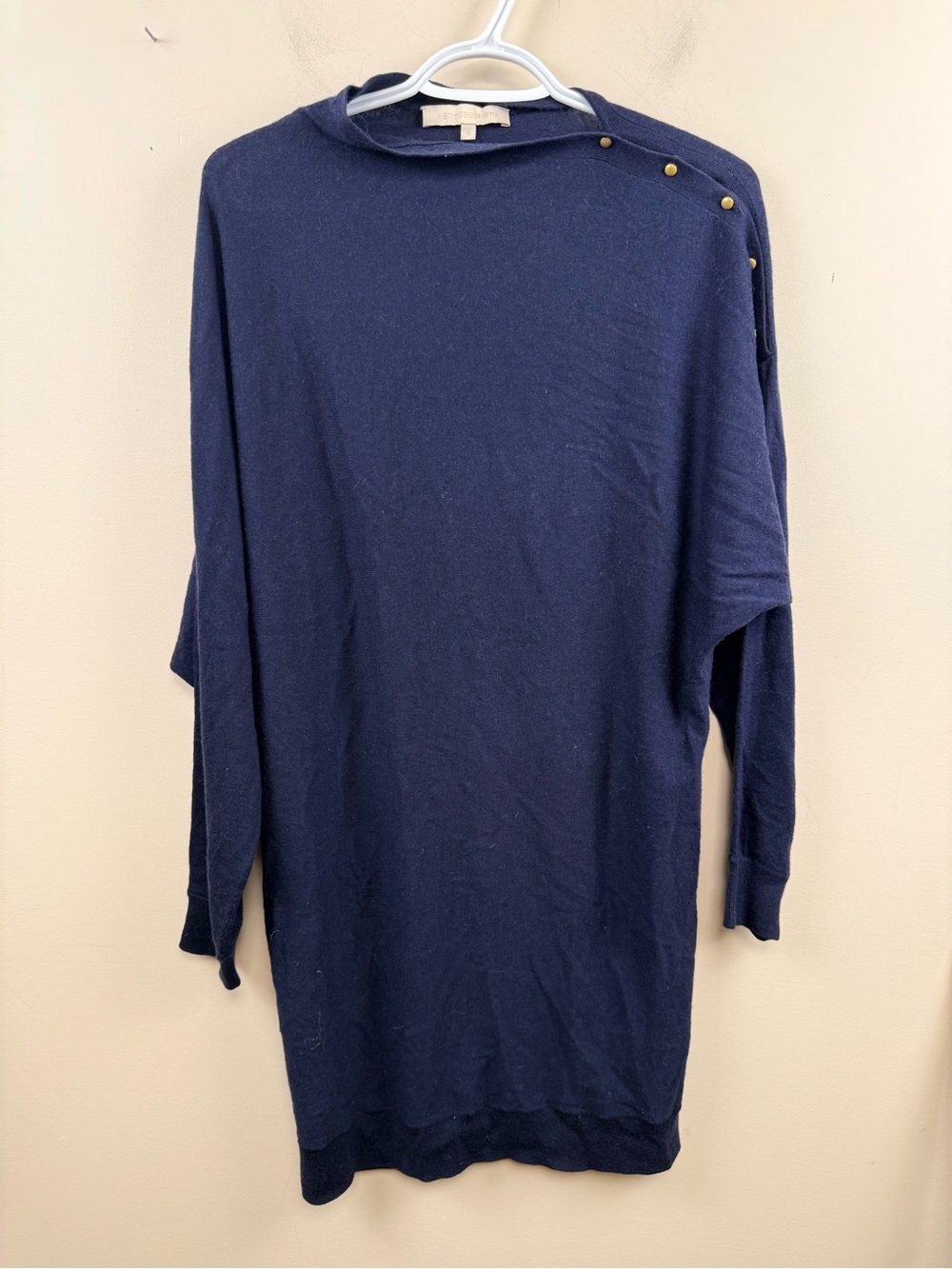 VANESSA BRUNO blue wool cashmere knit long sleeve tunic small